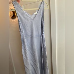 H&M Mama shift/slip dress in light blue stripe. Size small